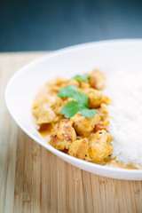 Spicy chicken curry with rice