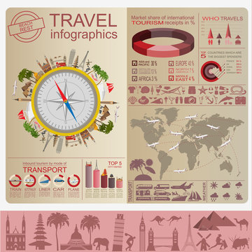 Travel. Vacations. Beach resort infographics. Elements for creat