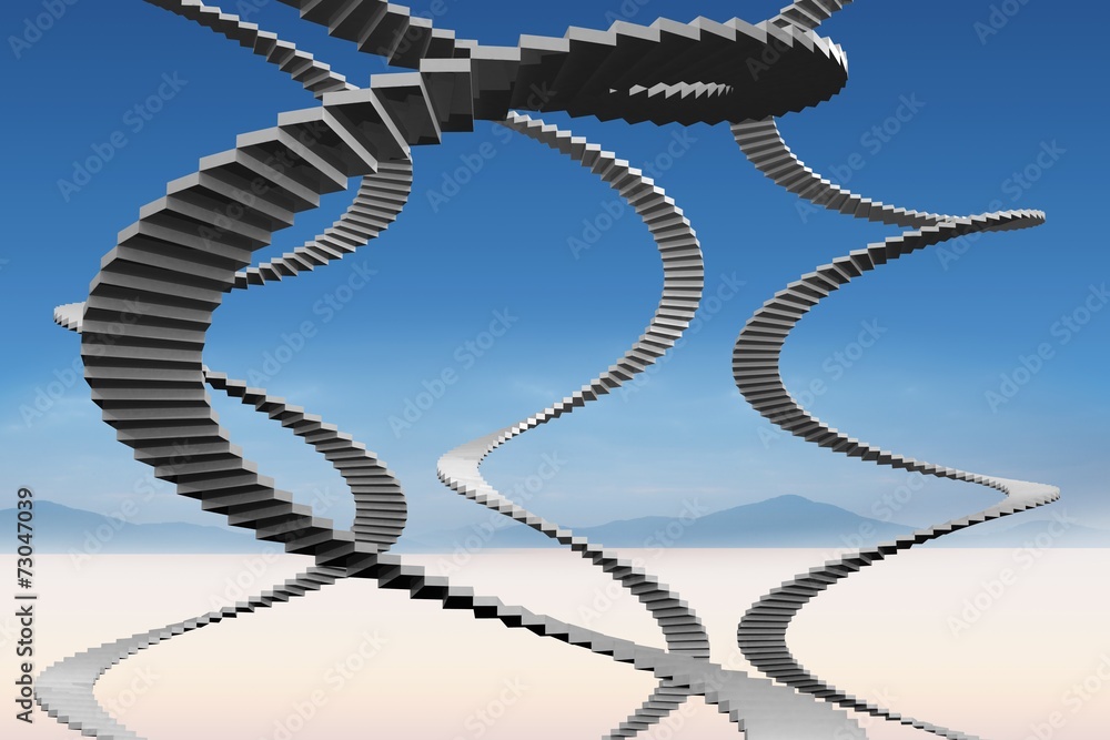 Poster composite image of winding stairs