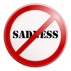 Mood icon no sadness. Interior sign.