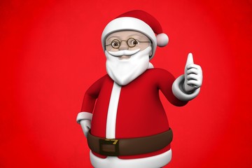 Composite image of cute cartoon santa claus