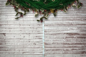 Composite image of festive christmas wreath