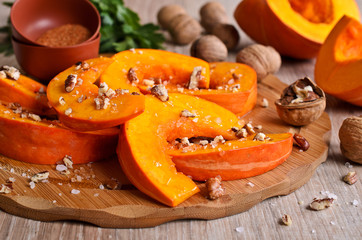 Raw slices of pumpkin