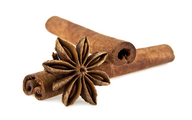 cinnamon sticks and anise stars
