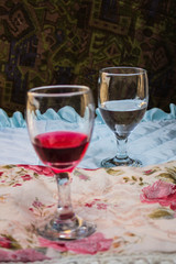 glass of wine prepared