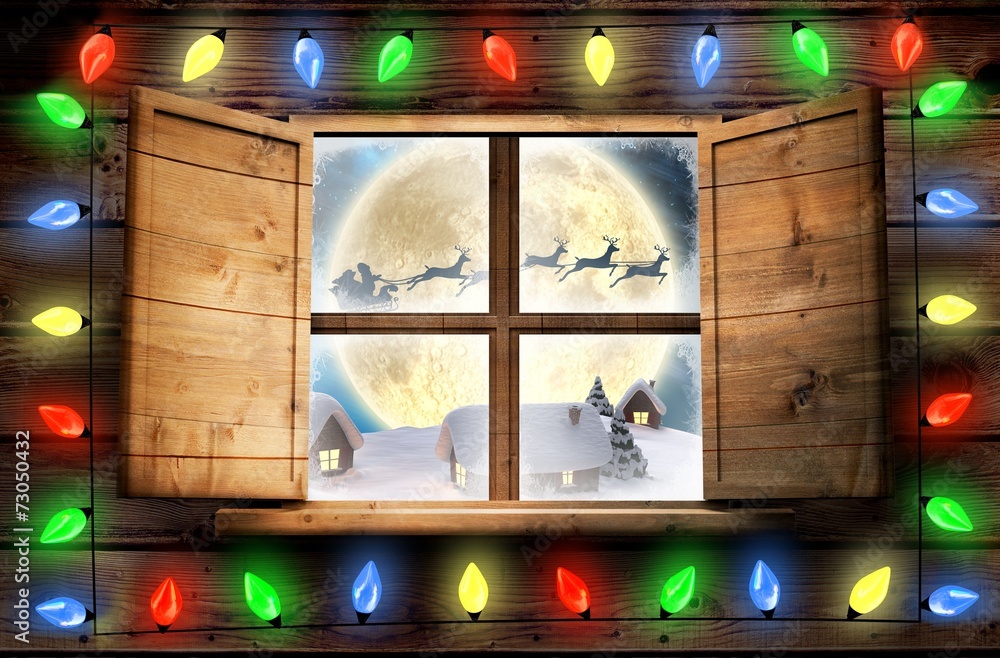 Aufkleber composite image of decorative lights hanging in a shape
