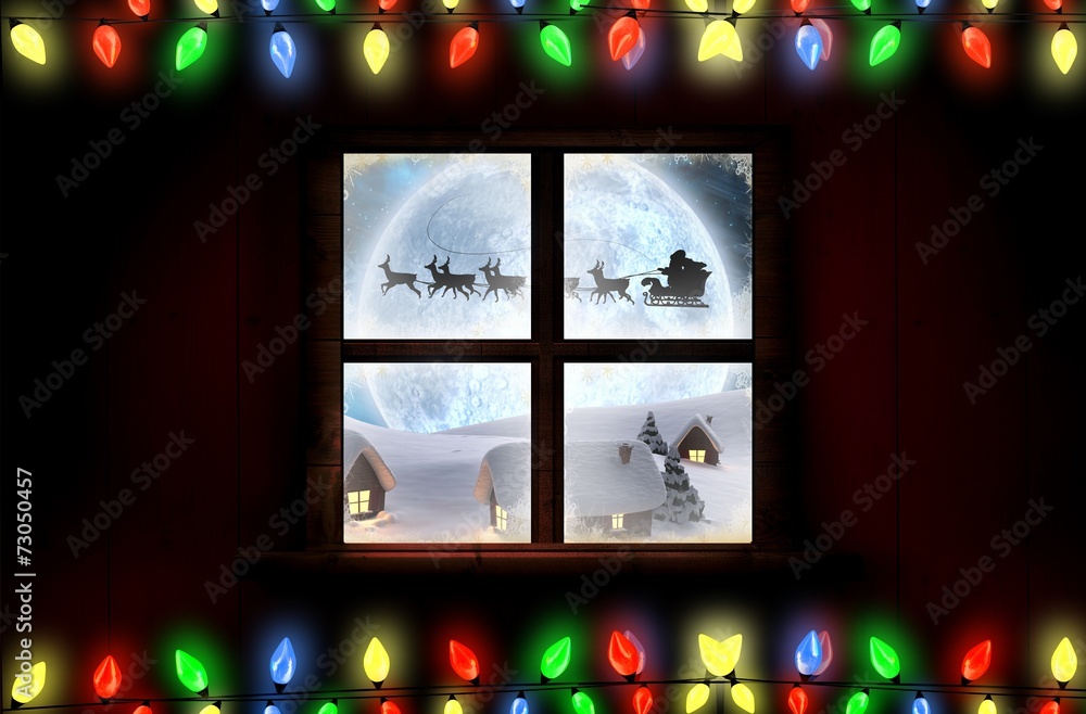 Aufkleber composite image of decorative lights hanging in a shape