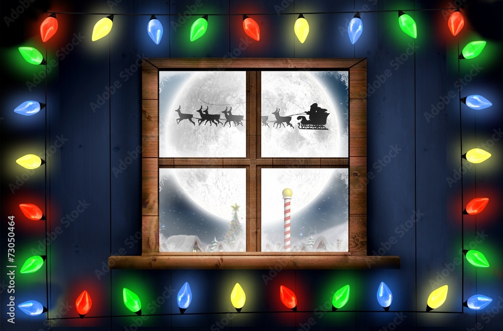 Aufkleber Composite image of decorative lights hanging in a shape