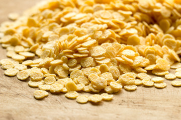 Corn flakes, piled on the desk
