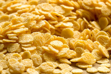 Corn flakes, piled on the desk
