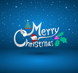 Obraz na płótnie Canvas Christmas Greeting Card. Merry Christmas lettering,