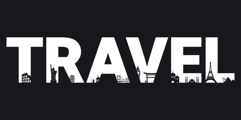Travel - vector letters for design