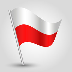 vector 3d waving polish flag on pole - symbol of poland
