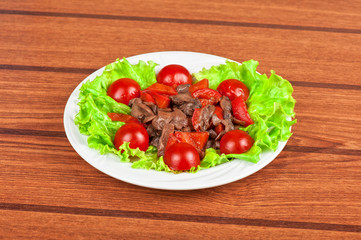 Roasted beef and mushrooms