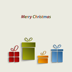 Christmas card with colorful gifts