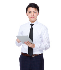 Business man use of digital tablet