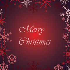 merry christmas snow flake red card eps10