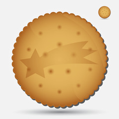 christmas brown biscuit with comet symbol eps10