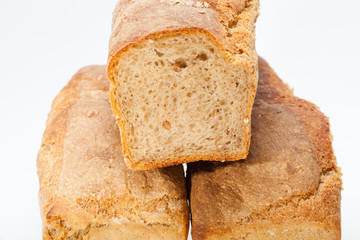 loaves of bread traditionally roasted.  Background. Close up.