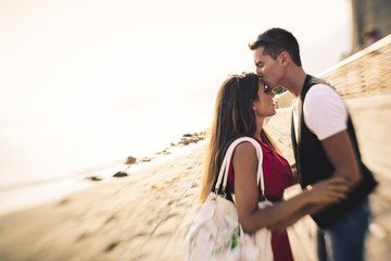 Beautiful Couple walking on beach