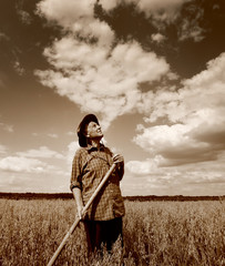 Senior man in the field