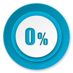 0 percent icon, sale sign