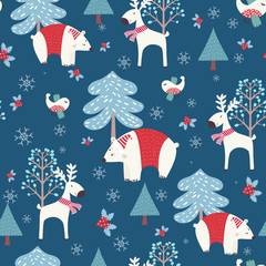 Winter forest - christmas seamless pattern - 73055833