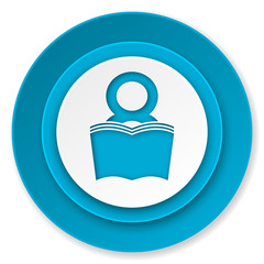 book icon, reading room sign, bookshop symbol