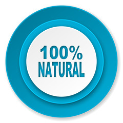 natural icon, 100 percent natural sign