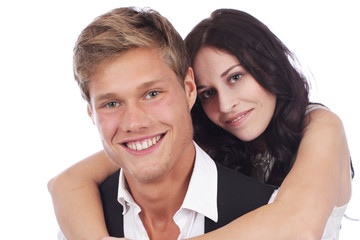 Junges glückliches Paar Nahaufnahme