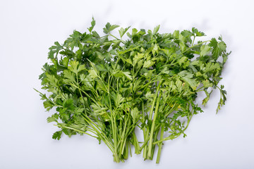 Fresh parsley on white background