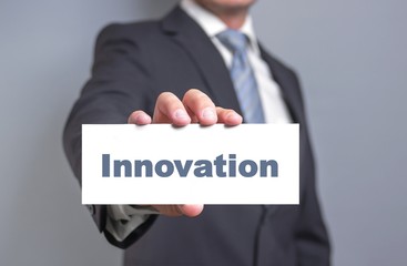 innovation sign in business hands