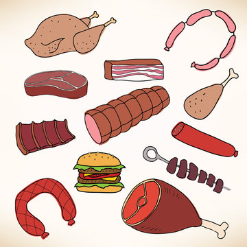 Vector meat and meat products