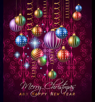 2015 New Year and Happy Christmas background for your flyers