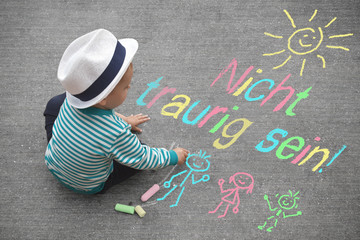Kinderzeichnung - Nicht traurig sein!