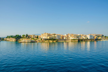 Fototapeta na wymiar View of Corfu from the sea