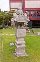Naklejka premium Stone lantern in Seoul Museum of History, Korea