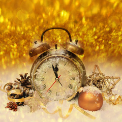 new year clock before midnight