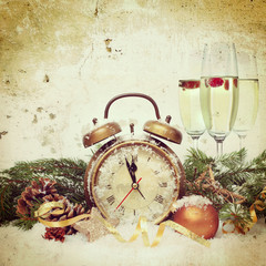 new year clock before midnight