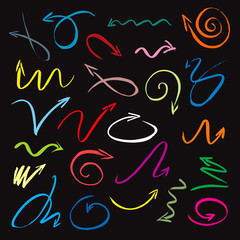 set of color vector arrows