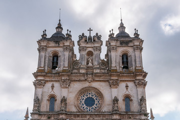 Fototapeta na wymiar Architectural details of Alcobaca Monastery entrance
