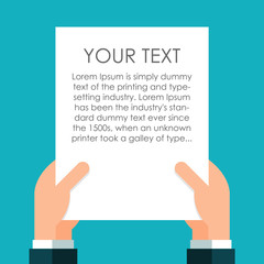 Flat hands holding a paper