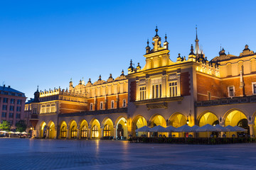 Fototapeta premium Market Square at night, Poland, Krakow.