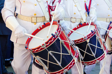 Traditional drummers march in Corfu