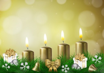 Christmas background with candles vector illustration