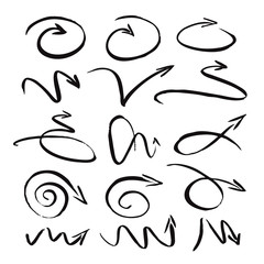 set of black vector arrows