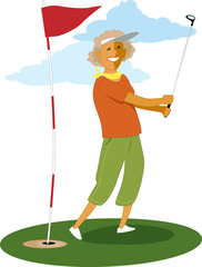 Senior female golfer