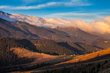 stormy weather in mountains