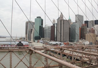 Naklejka premium Blick von der Brooklyn Bridge auf Manhattan