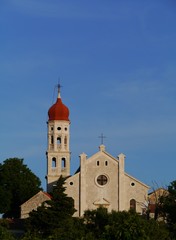 Fototapeta na wymiar The Parish church of St Francis of the village Betina